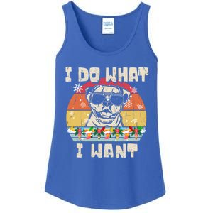 I Do What I Want American Bulldog Retro Christmas Style Gift Ladies Essential Tank