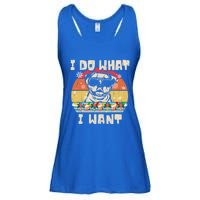 I Do What I Want American Bulldog Retro Christmas Style Gift Ladies Essential Flowy Tank