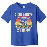 I Do What I Want American Bulldog Retro Christmas Style Gift Toddler T-Shirt