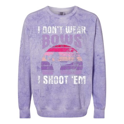 I Dont Wear Bows I Shoot Em Archery Girl Bowman Archer Colorblast Crewneck Sweatshirt