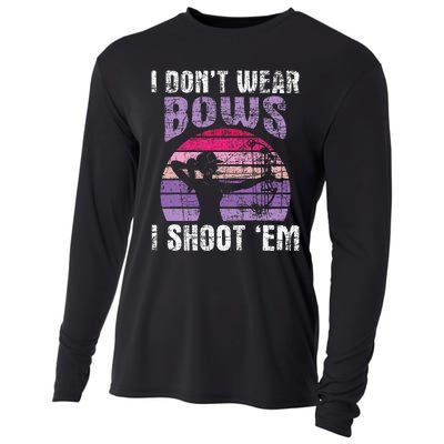 I Dont Wear Bows I Shoot Em Archery Girl Bowman Archer Cooling Performance Long Sleeve Crew