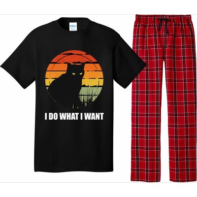 I Do What I Want Vintage Funny Cagreat Gift For Cat Dad/mom Gift Pajama Set