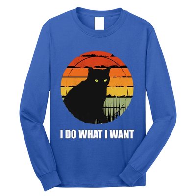 I Do What I Want Vintage Funny Cagreat Gift For Cat Dad/mom Gift Long Sleeve Shirt