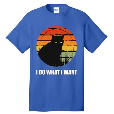 I Do What I Want Vintage Funny Cagreat Gift For Cat Dad/mom Gift Tall T-Shirt