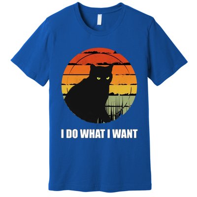 I Do What I Want Vintage Funny Cagreat Gift For Cat Dad/mom Gift Premium T-Shirt