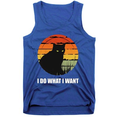 I Do What I Want Vintage Funny Cagreat Gift For Cat Dad/mom Gift Tank Top