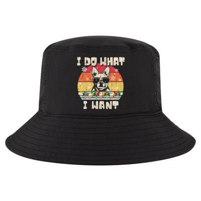 I Do What I Want Frenchie Retro Christmas Style Funny Gift Cool Comfort Performance Bucket Hat