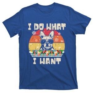 I Do What I Want Frenchie Retro Christmas Style Funny Gift T-Shirt