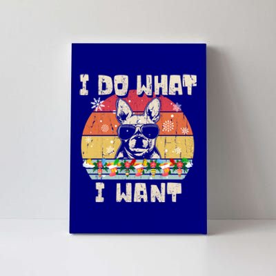 I Do What I Want Frenchie Retro Christmas Style Funny Gift Canvas