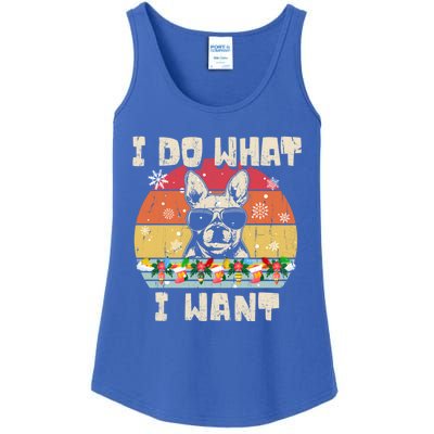 I Do What I Want Frenchie Retro Christmas Style Funny Gift Ladies Essential Tank