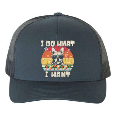 I Do What I Want Frenchie Retro Christmas Style Funny Gift Yupoong Adult 5-Panel Trucker Hat