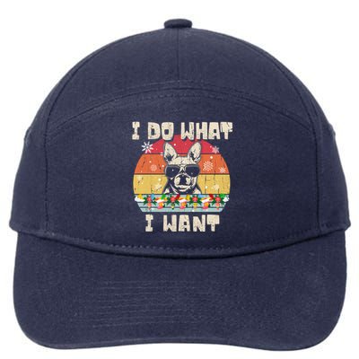 I Do What I Want Frenchie Retro Christmas Style Funny Gift 7-Panel Snapback Hat