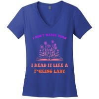 I Don't Watch P.o.r.n I Read It Like A Fcking Lady Women's V-Neck T-Shirt