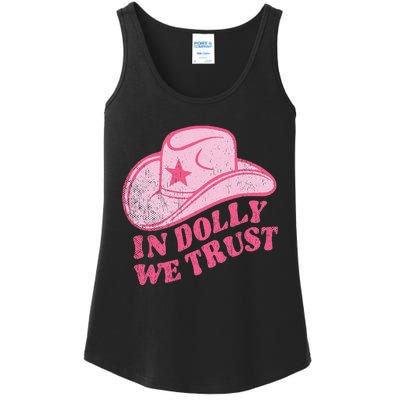 In Dolly We Trust Pink Hat Retro Outfit Dolly Ladies Essential Tank