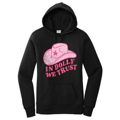 In Dolly We Trust Pink Hat Retro Outfit Dolly Women's Pullover Hoodie