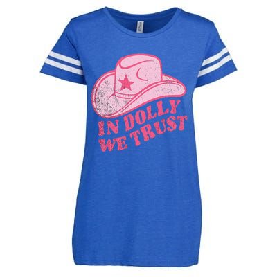 In Dolly We Trust Pink Hat Retro Outfit Dolly Enza Ladies Jersey Football T-Shirt