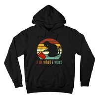 I Do What I Want Cat Coffee Black Cat Red Cup Funny Graphic Hoodie