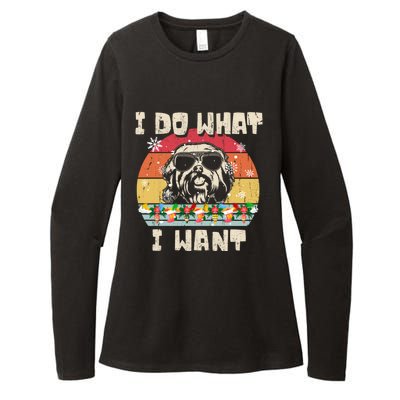 I Do What I Want Havanese Retro Christmas Style Funny Great Gift Womens CVC Long Sleeve Shirt