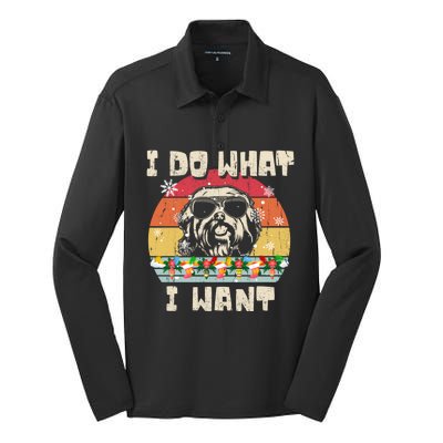 I Do What I Want Havanese Retro Christmas Style Funny Great Gift Silk Touch Performance Long Sleeve Polo