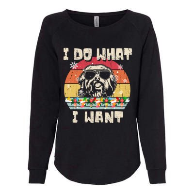 I Do What I Want Havanese Retro Christmas Style Funny Great Gift Womens California Wash Sweatshirt