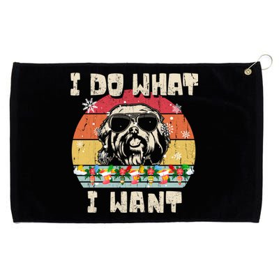 I Do What I Want Havanese Retro Christmas Style Funny Great Gift Grommeted Golf Towel