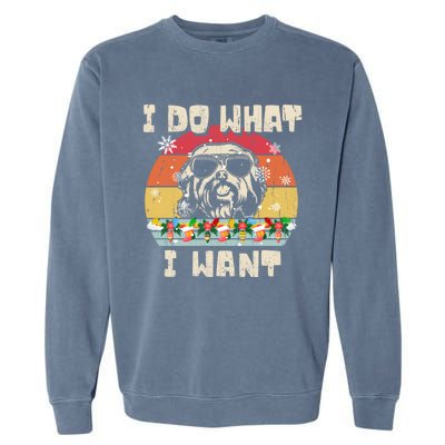 I Do What I Want Havanese Retro Christmas Style Funny Great Gift Garment-Dyed Sweatshirt