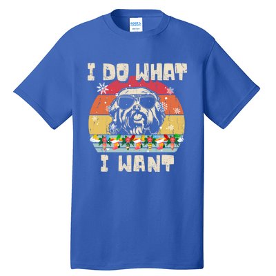 I Do What I Want Havanese Retro Christmas Style Funny Great Gift Tall T-Shirt