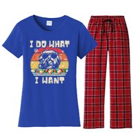 I Do What I Want Havanese Retro Christmas Style Funny Great Gift Women's Flannel Pajama Set