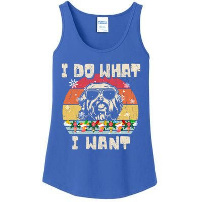 I Do What I Want Havanese Retro Christmas Style Funny Great Gift Ladies Essential Tank