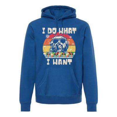 I Do What I Want Havanese Retro Christmas Style Funny Great Gift Premium Hoodie