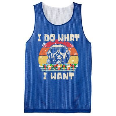 I Do What I Want Havanese Retro Christmas Style Funny Great Gift Mesh Reversible Basketball Jersey Tank