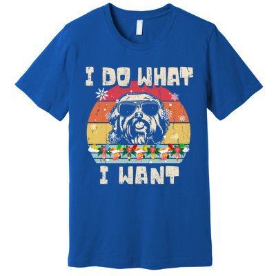 I Do What I Want Havanese Retro Christmas Style Funny Great Gift Premium T-Shirt