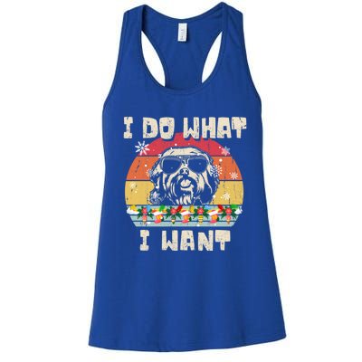 I Do What I Want Havanese Retro Christmas Style Funny Great Gift Women's Racerback Tank