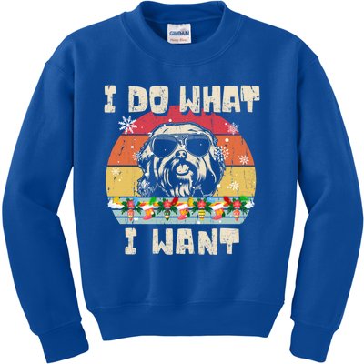 I Do What I Want Havanese Retro Christmas Style Funny Great Gift Kids Sweatshirt