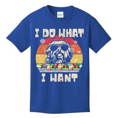 I Do What I Want Havanese Retro Christmas Style Funny Great Gift Kids T-Shirt