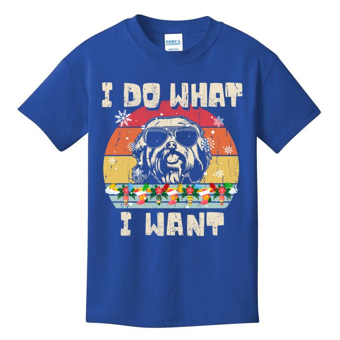 I Do What I Want Havanese Retro Christmas Style Funny Great Gift Kids T-Shirt