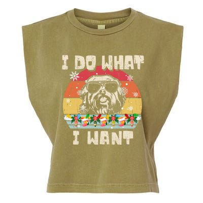 I Do What I Want Havanese Retro Christmas Style Funny Great Gift Garment-Dyed Women's Muscle Tee