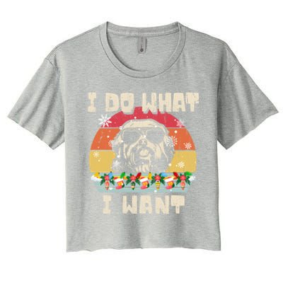 I Do What I Want Havanese Retro Christmas Style Funny Great Gift Women's Crop Top Tee