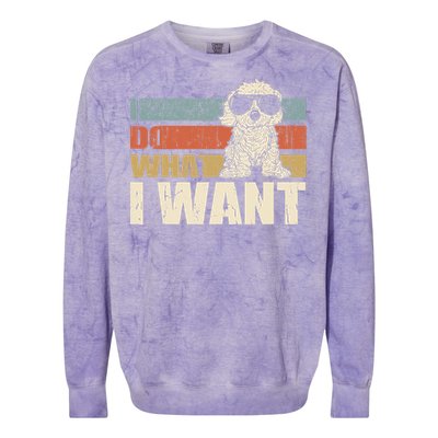 I do what I want funny Cavapoo Vintage Retro Colorblast Crewneck Sweatshirt