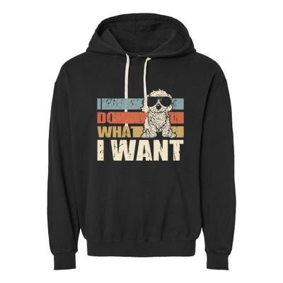 I do what I want funny Cavapoo Vintage Retro Garment-Dyed Fleece Hoodie