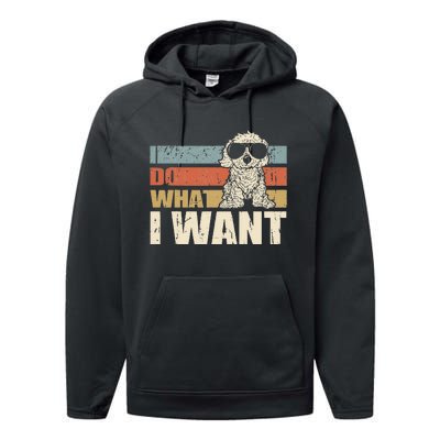 I do what I want funny Cavapoo Vintage Retro Performance Fleece Hoodie