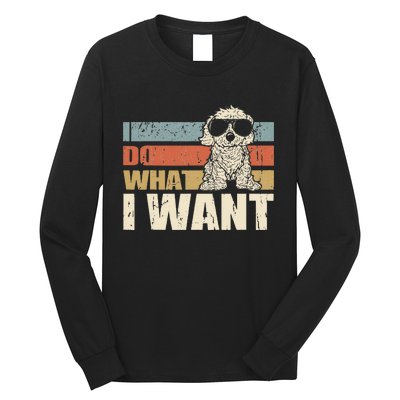 I do what I want funny Cavapoo Vintage Retro Long Sleeve Shirt