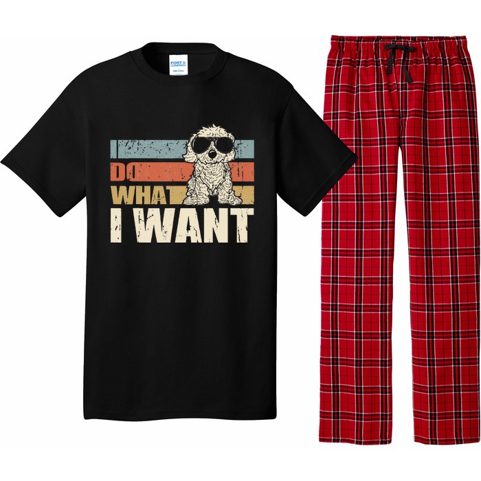 I do what I want funny Cavapoo Vintage Retro Pajama Set