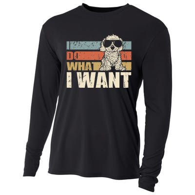 I do what I want funny Cavapoo Vintage Retro Cooling Performance Long Sleeve Crew