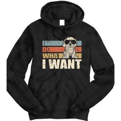 I do what I want funny Cavapoo Vintage Retro Tie Dye Hoodie