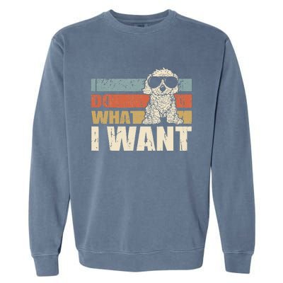 I do what I want funny Cavapoo Vintage Retro Garment-Dyed Sweatshirt