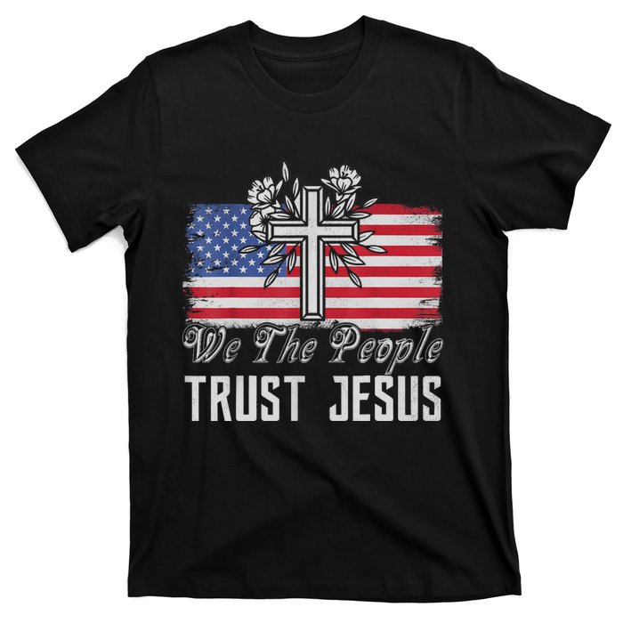 Independence Day We The People Trust Jesus Vintage US Flag T-Shirt