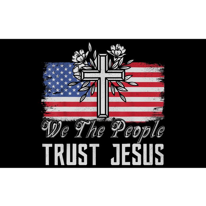 Independence Day We The People Trust Jesus Vintage US Flag Bumper Sticker