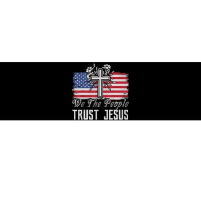 Independence Day We The People Trust Jesus Vintage US Flag Bumper Sticker