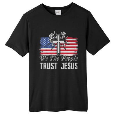 Independence Day We The People Trust Jesus Vintage US Flag Tall Fusion ChromaSoft Performance T-Shirt